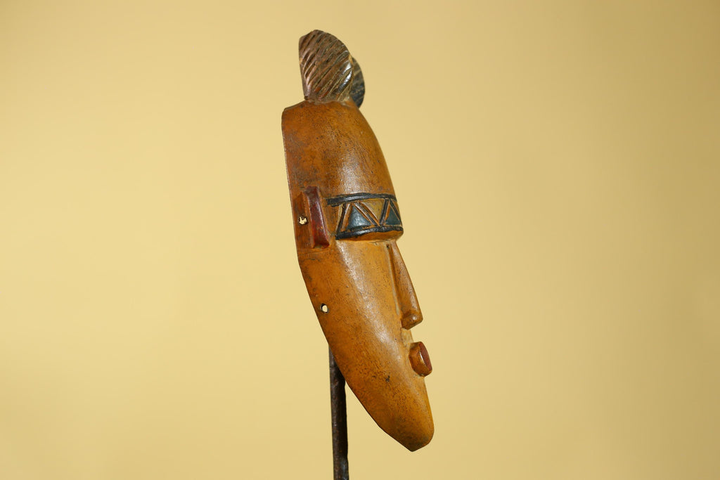 African Wooden Mask in Baule Style – Hand Carved Tribal African Art-G6204