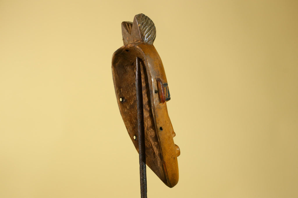 African Wooden Mask in Baule Style – Hand Carved Tribal African Art-G6204