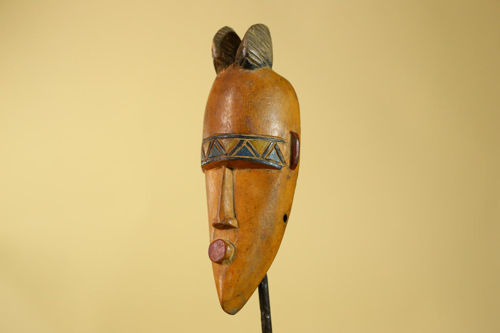 African Wooden Mask in Baule Style – Hand Carved Tribal African Art-G6204