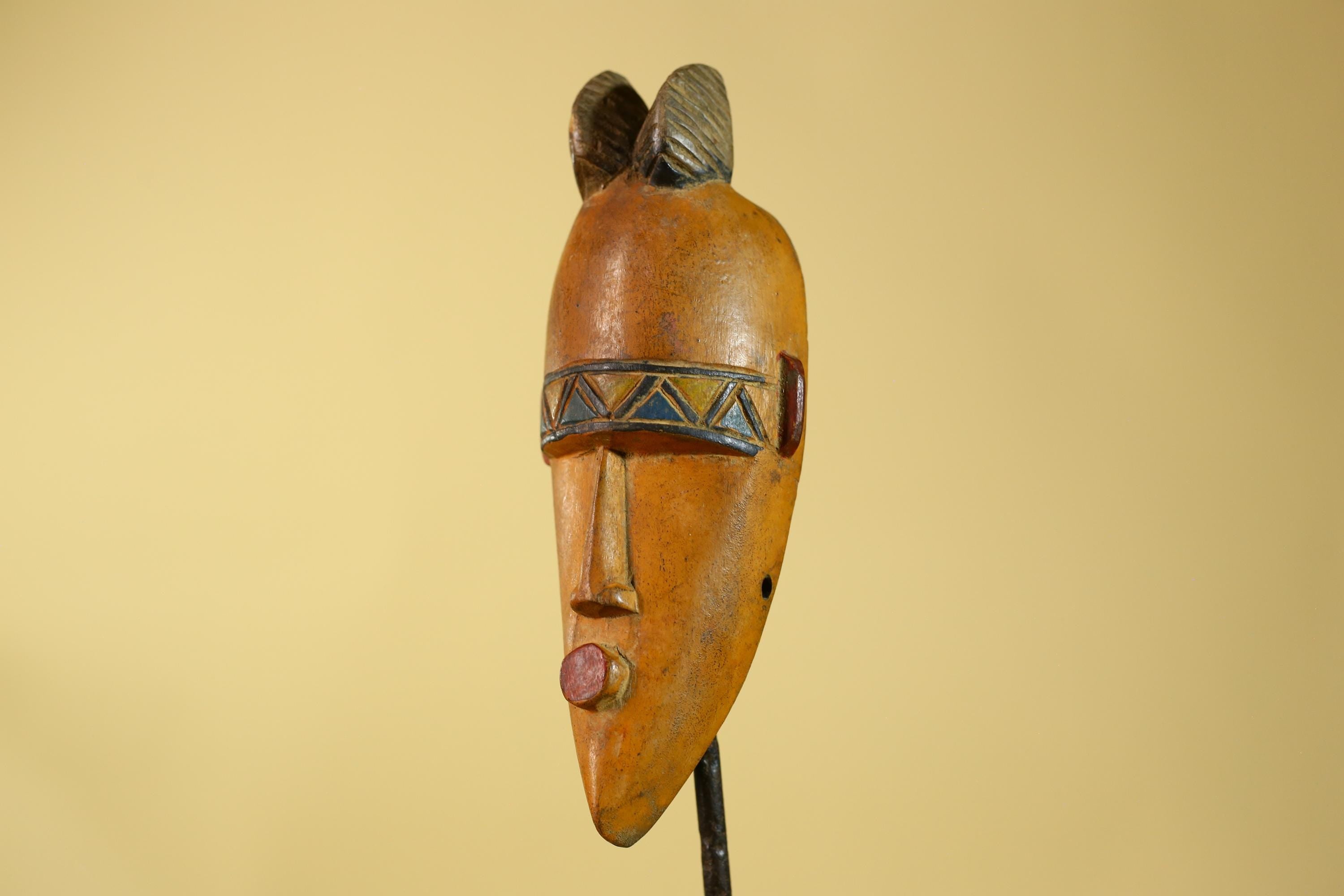 African Wooden Mask in Baule Style – Hand Carved Tribal African Art-G6204