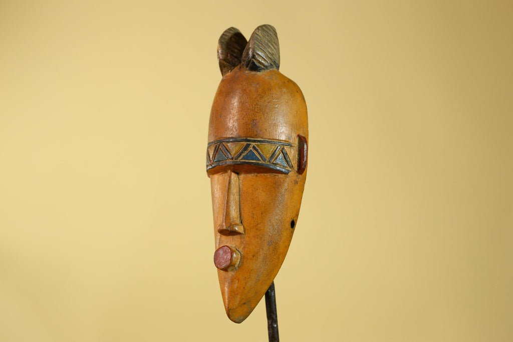 African Wooden Mask in Baule Style – Hand Carved Tribal African Art-G6204