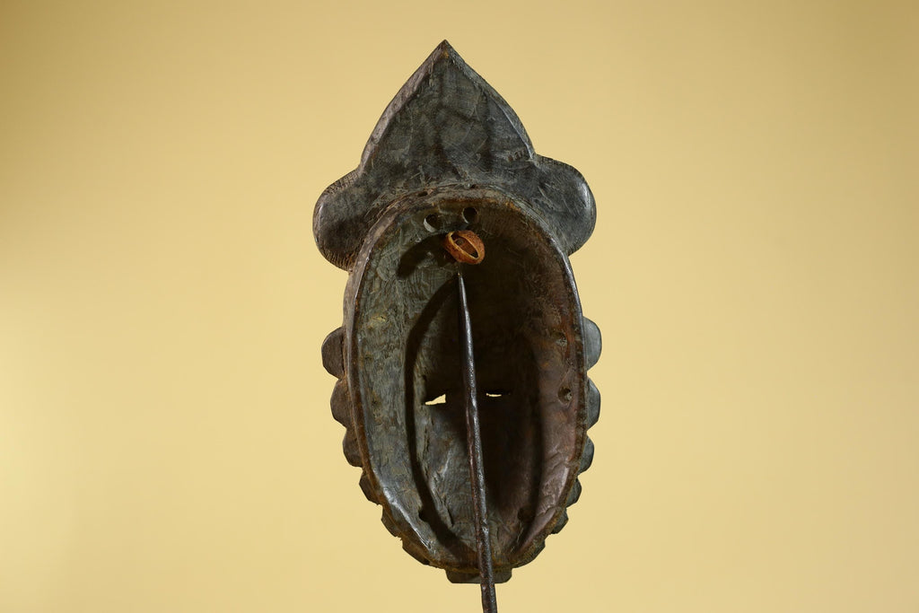 African Hand Carved Tribal Mask with Sculpted Headdress – Wooden Art- G6272