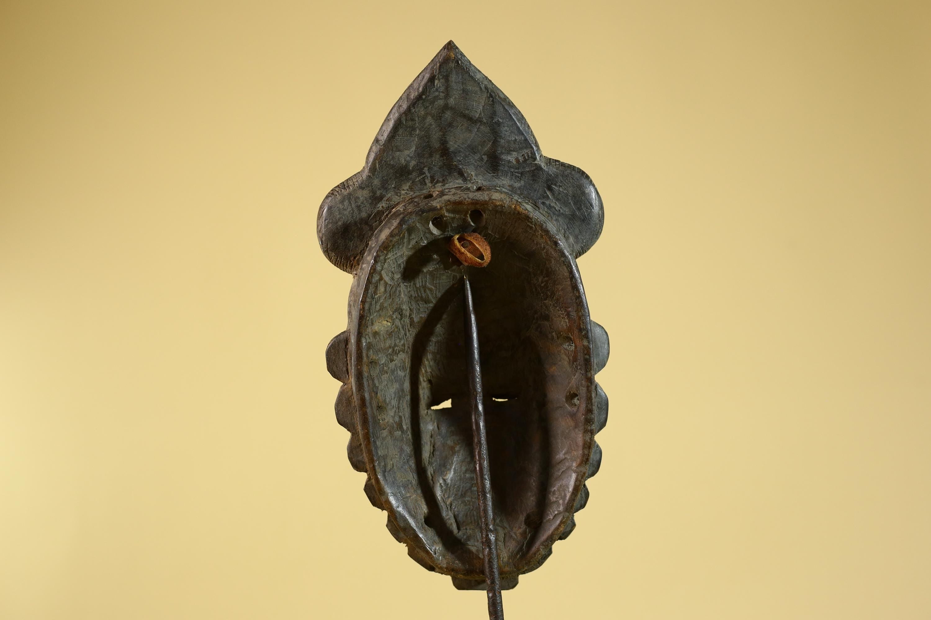 African Hand Carved Tribal Mask with Sculpted Headdress – Wooden Art- G6272