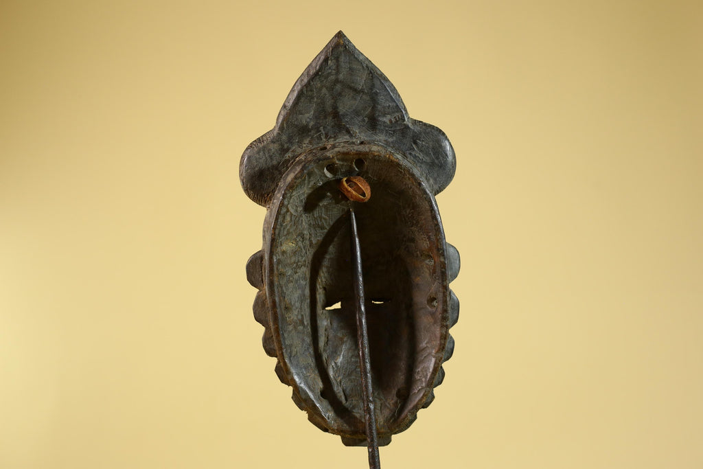 African Hand Carved Tribal Mask with Sculpted Headdress – Wooden Art- G6272