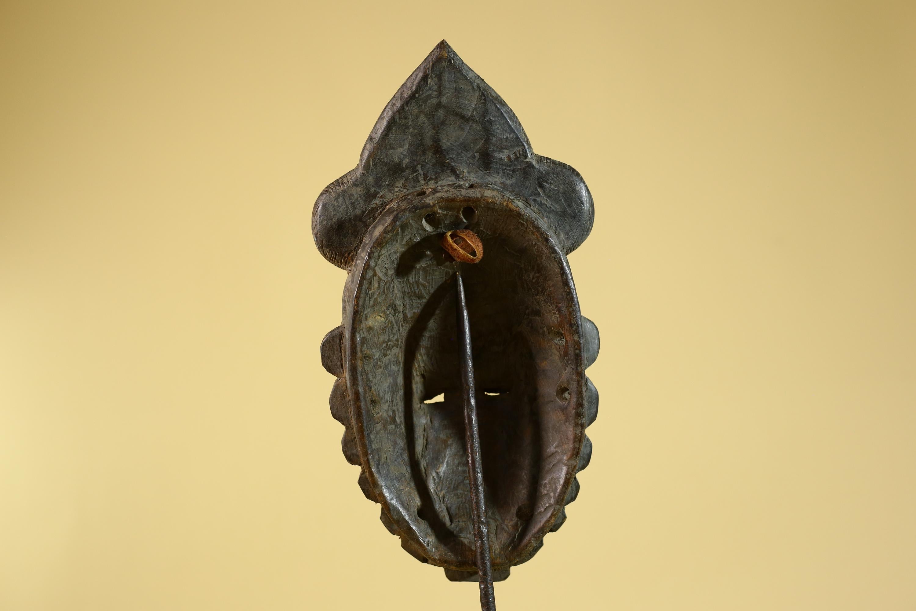 African Hand Carved Tribal Mask with Sculpted Headdress – Wooden Art- G6272