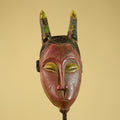 African Horned Mask – Hand Carved Tribal Wood Mask from West Africa-G6273