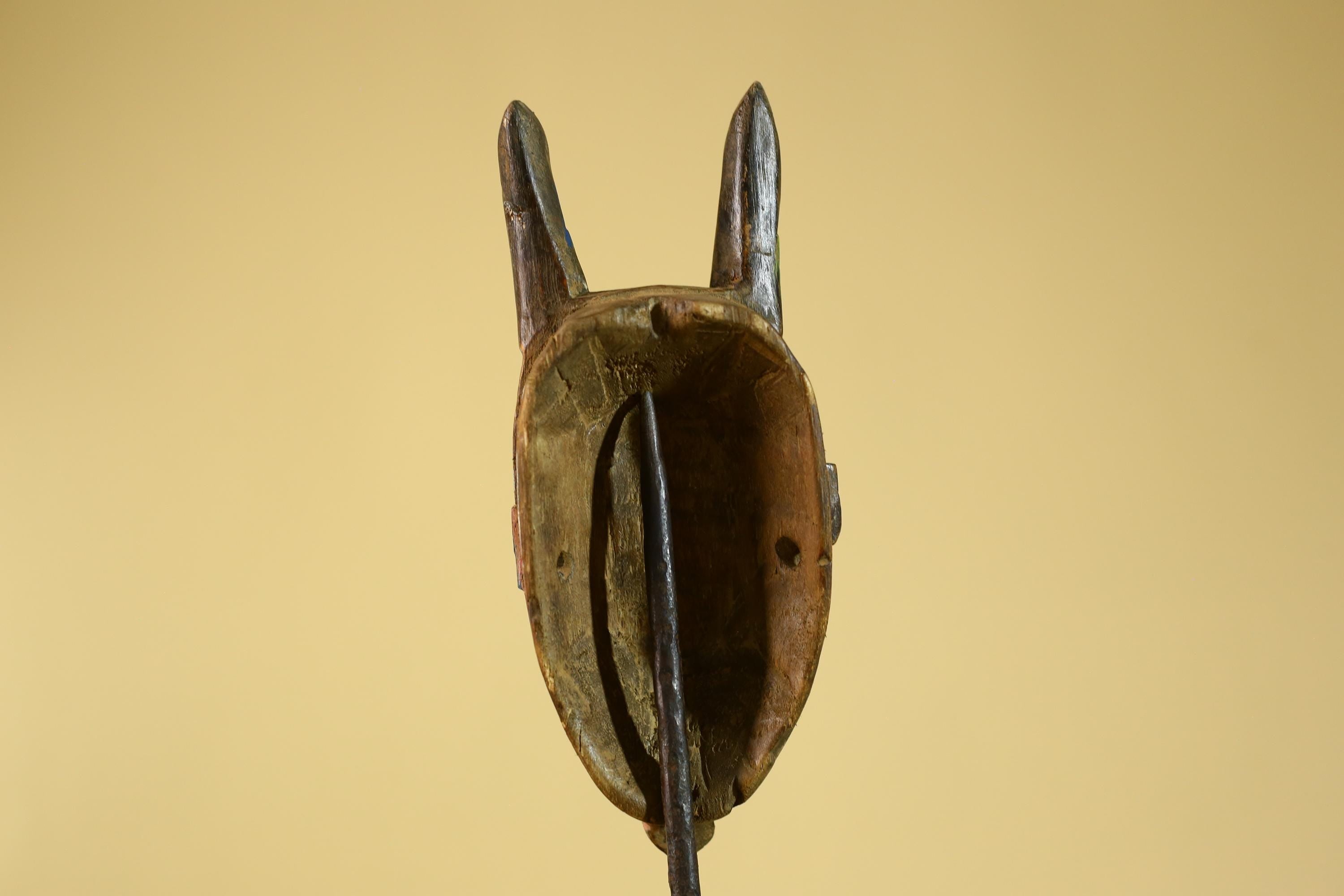 African Horned Mask – Hand Carved Tribal Wood Mask from West Africa-G6273