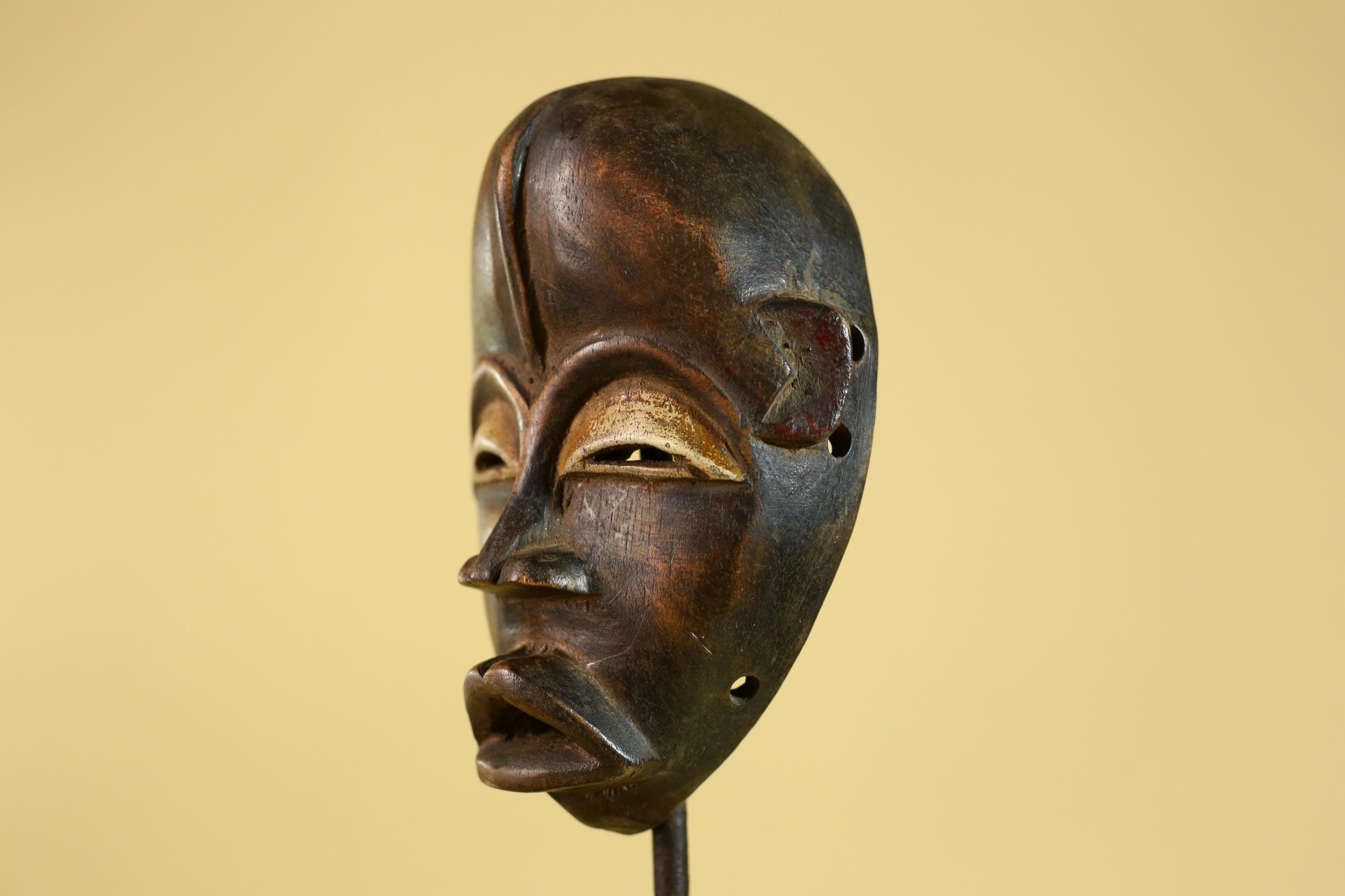 African Tribal Wooden Mask Hand Carved Vintage African Art Wall Decor- G6279