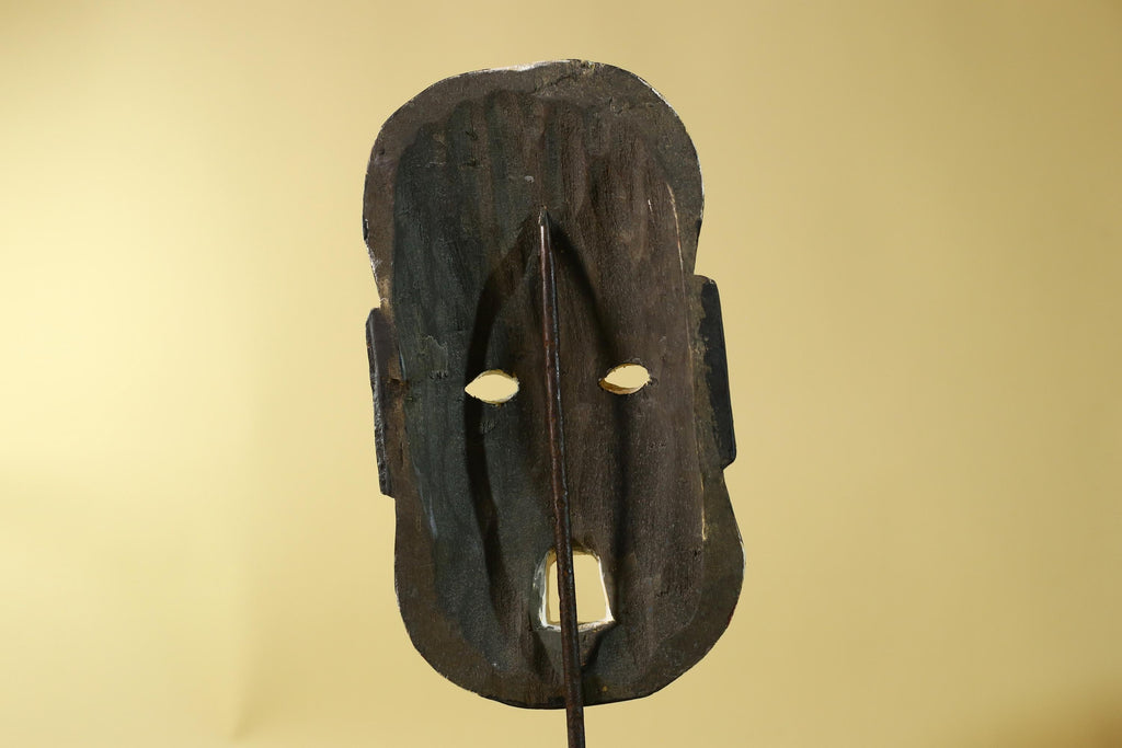 African Tribal Wall Art Kifwebe Mask, Songye Congo Striped Carved Wood-G6206