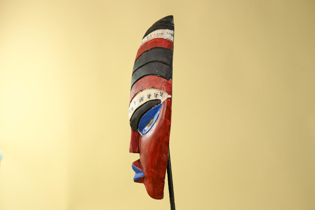 Hand Carved African Face Mask – Painted Wooden Tribal Wall Mask-G6207