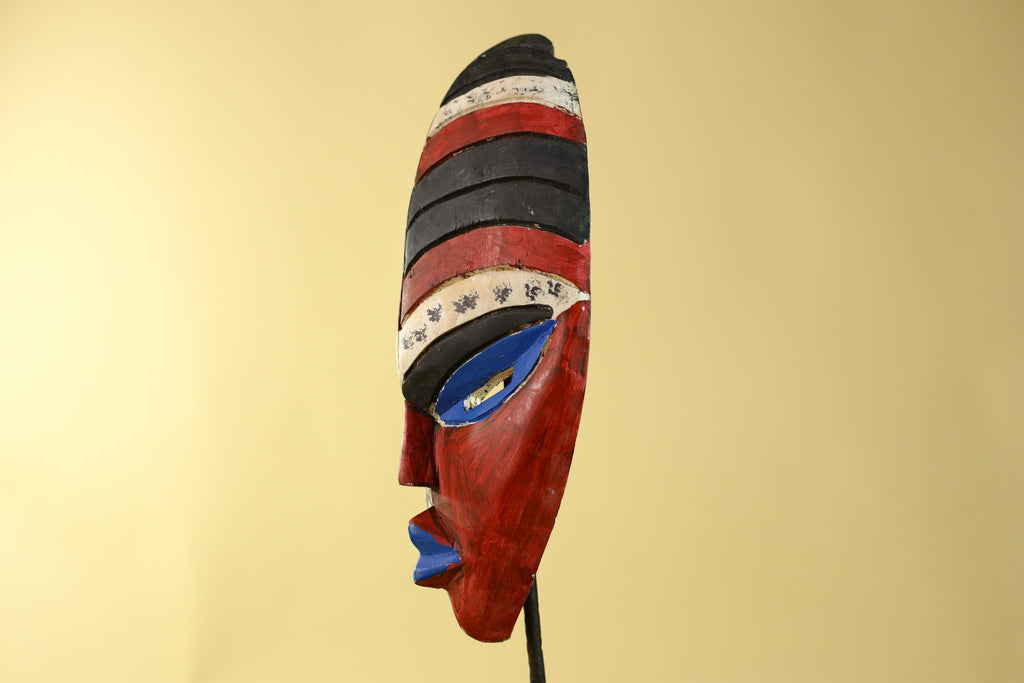 Hand Carved African Face Mask – Painted Wooden Tribal Wall Mask-G6207