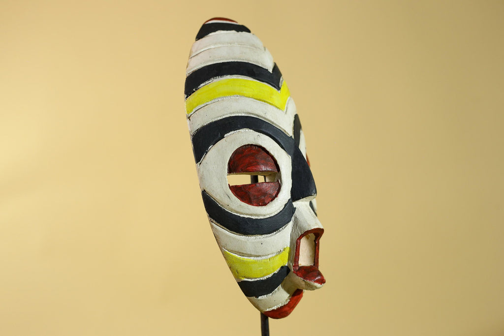 African Tribal Wall Mask – Hand Carved Painted Wood Face Mask-G6209