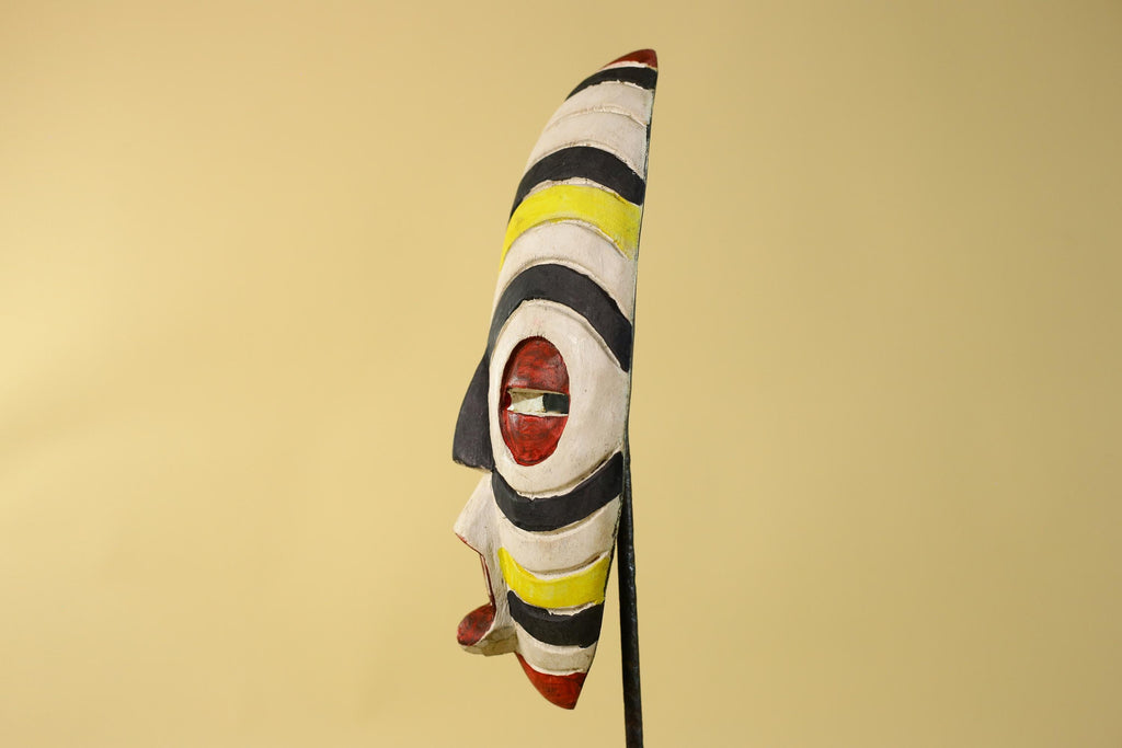 African Tribal Wall Mask – Hand Carved Painted Wood Face Mask-G6209