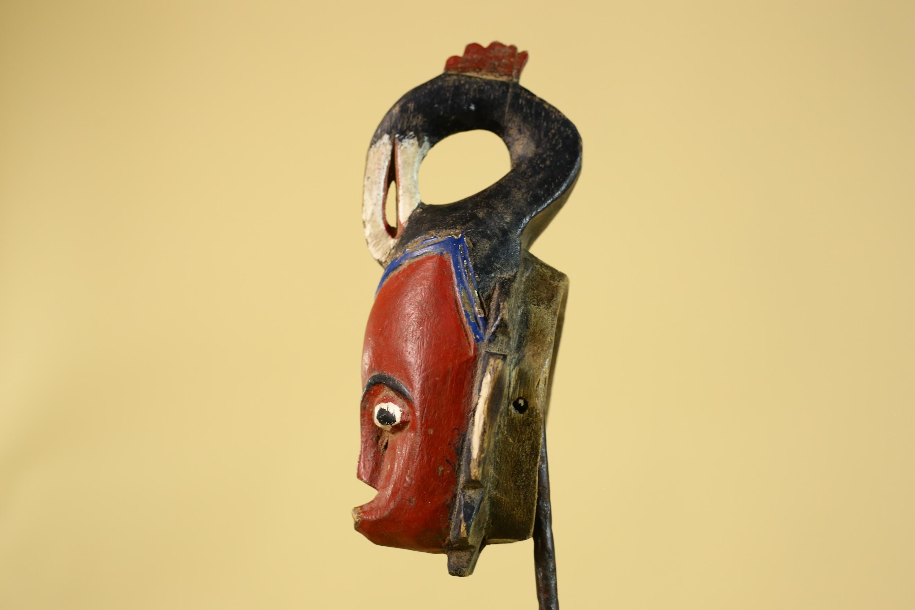 Baule Goli Kpan Portrait Mask, African Mask Wall Art, Vintage Wood Decor-G6215