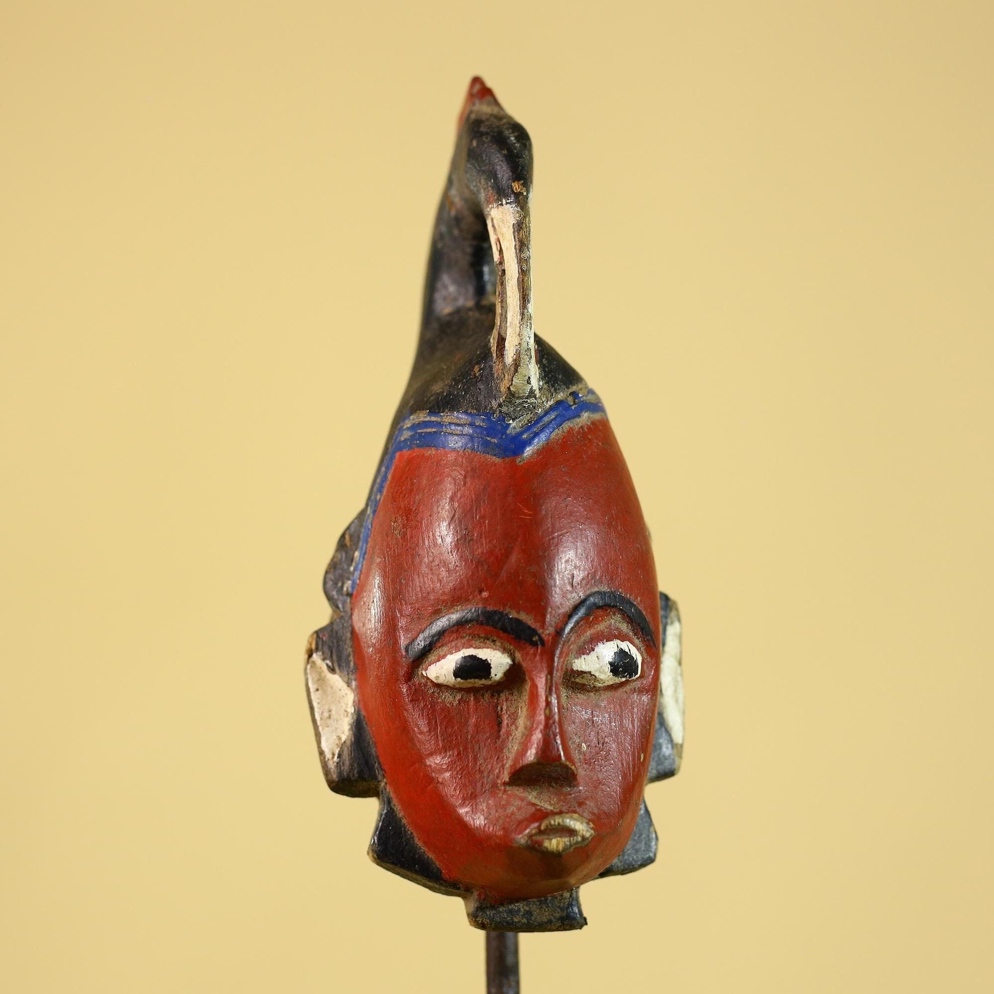 Baule Goli Kpan Portrait Mask, African Mask Wall Art, Vintage Wood Decor-G6215