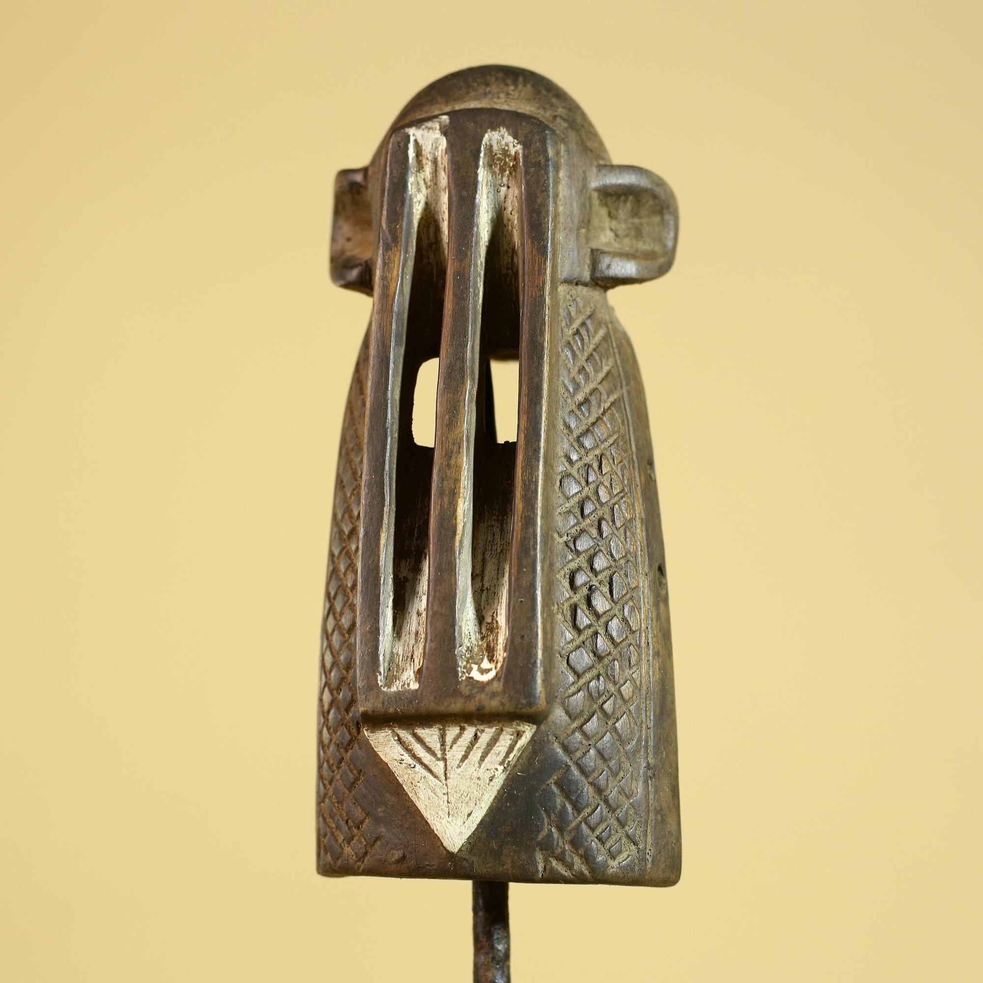 African Tribal Wooden Mask Hand Carved Ethnic Wall Art Primitive Decor-G6291