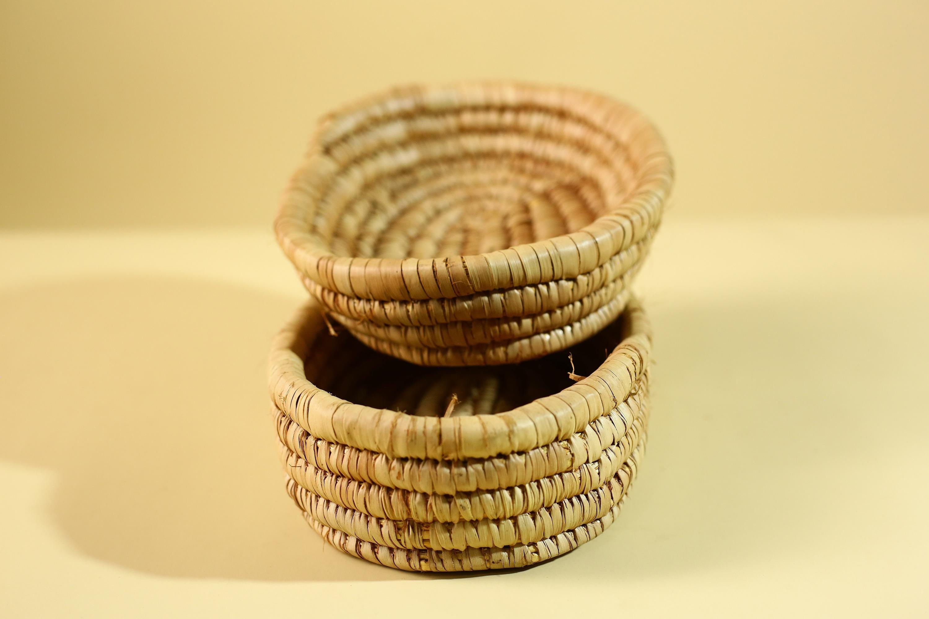 Handwoven African Lidded Basket, Natural Fiber Storage Basket, Tribal Decor-G6219