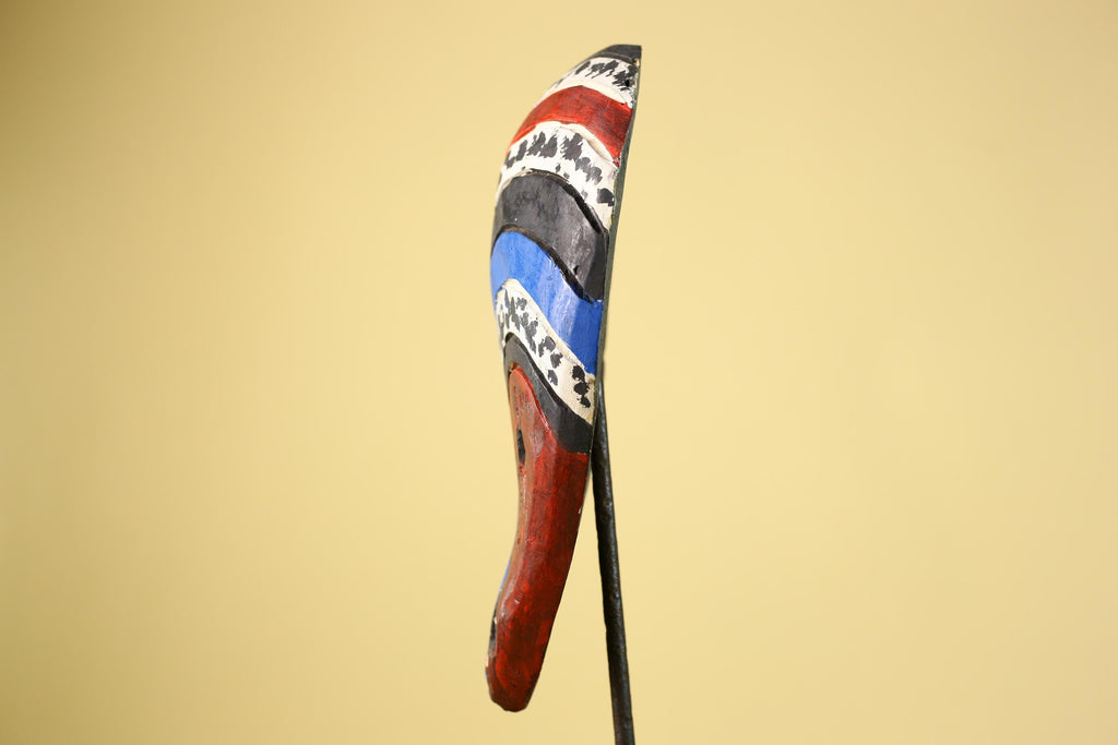 Hand Carved African Mask, Tribal Painted Face  Wall Art-G6220