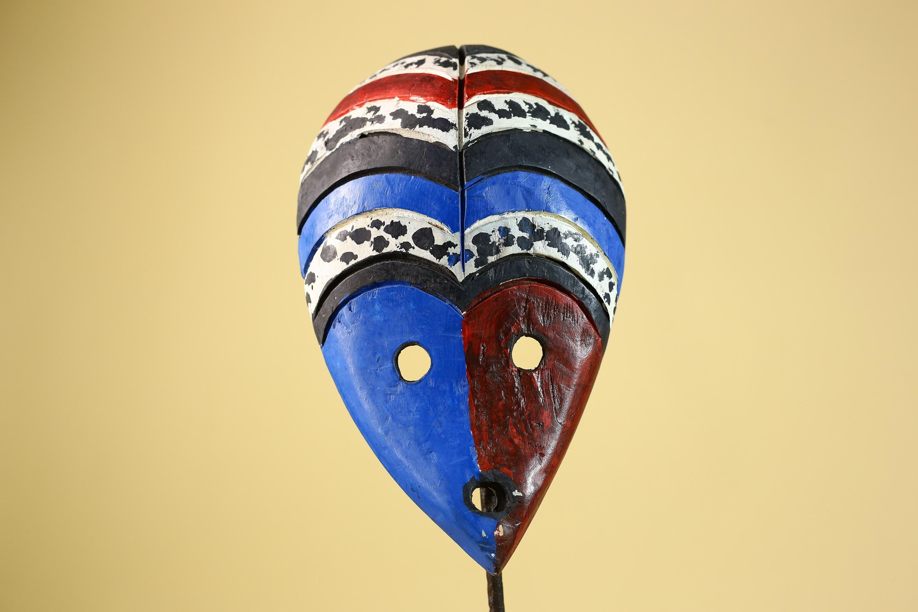Hand Carved African Mask, Tribal Painted Face  Wall Art-G6220