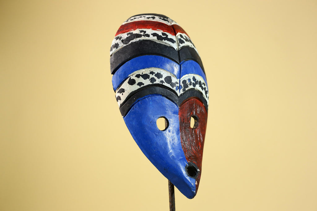 Hand Carved African Mask, Tribal Painted Face  Wall Art-G6220