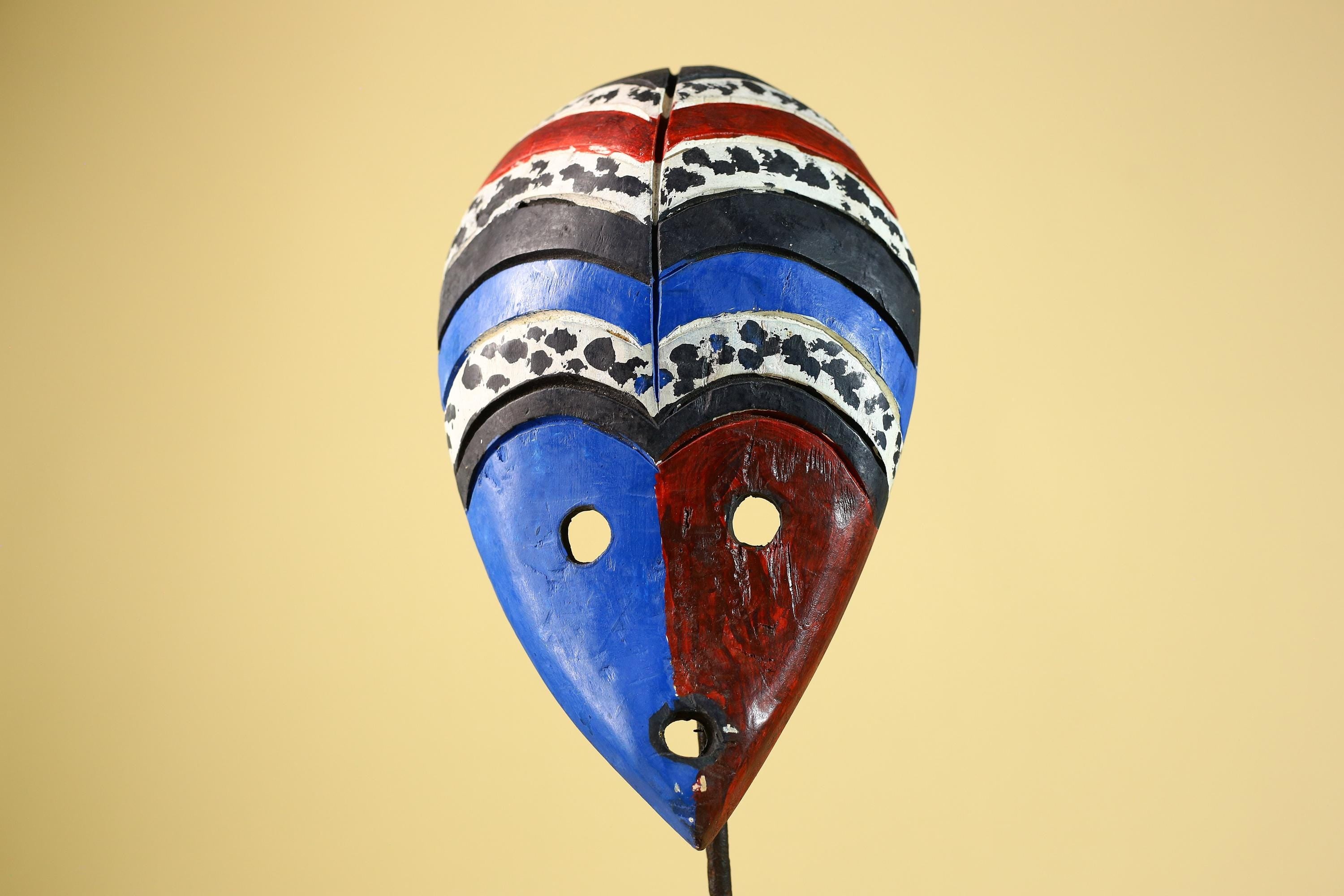 Hand Carved African Mask, Tribal Painted Face  Wall Art-G6220