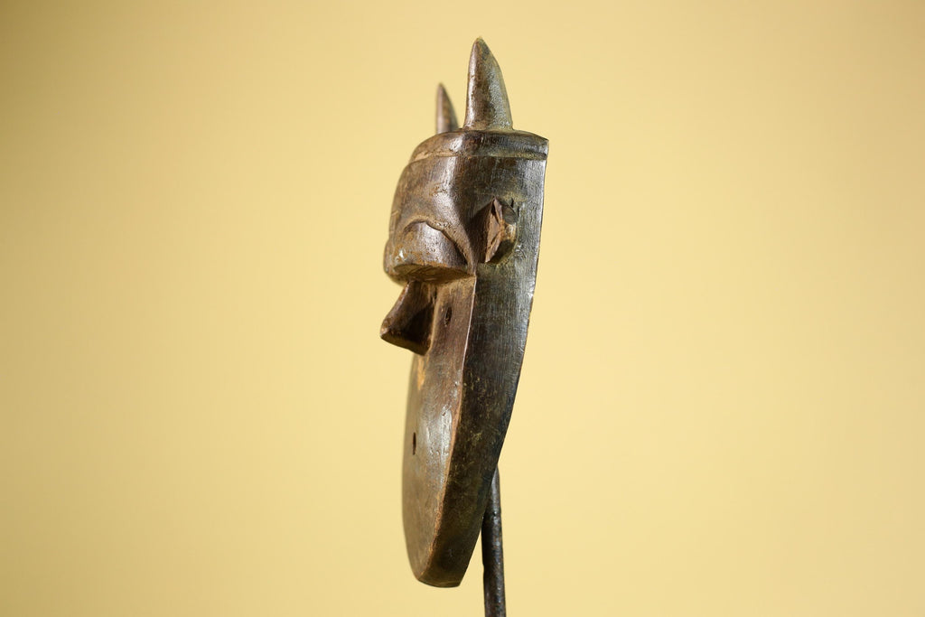 Dan Horned Mask | Hand Carved African Tribal Wood Mask-G6223