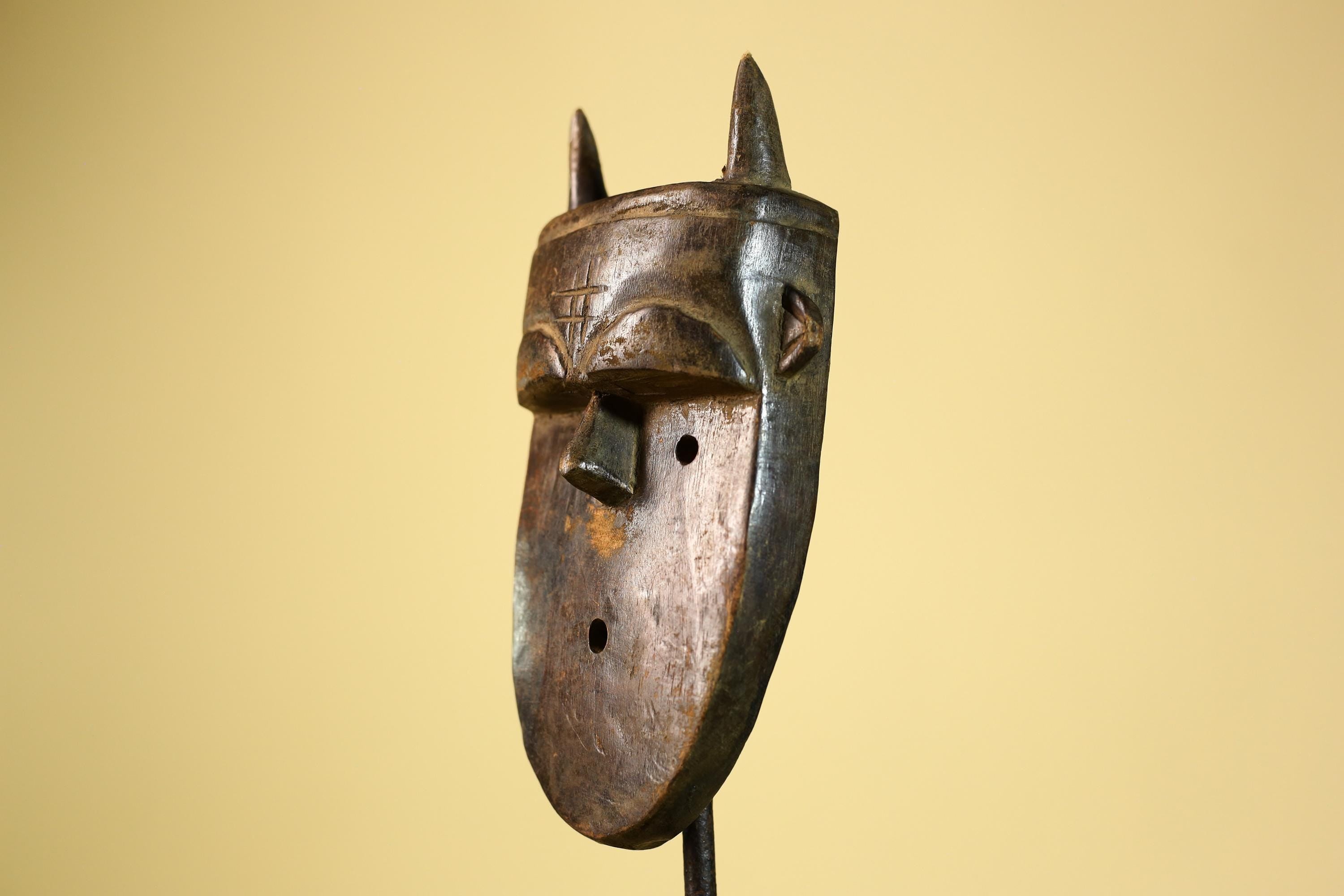 Dan Horned Mask | Hand Carved African Tribal Wood Mask-G6223