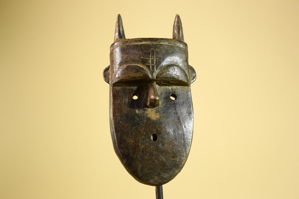 Dan Horned Mask | Hand Carved African Tribal Wood Mask-G6223
