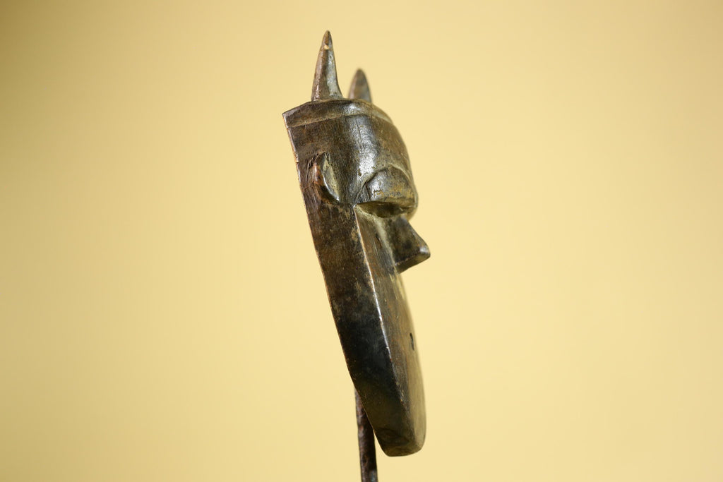 Dan Horned Mask | Hand Carved African Tribal Wood Mask-G6223