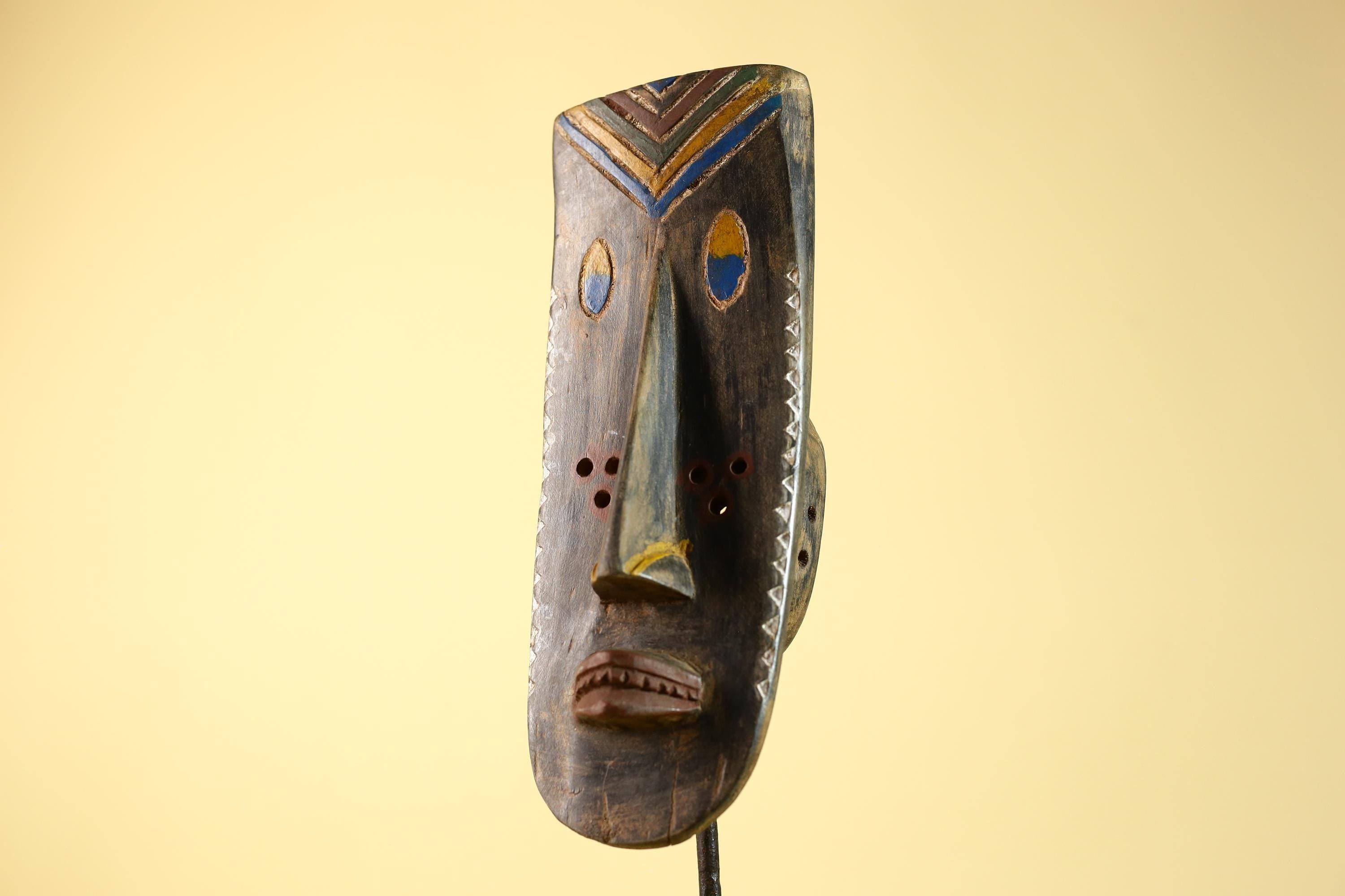 African Grebo Plank Mask from Liberia |  Vintage Tribal Wood Carving Decor-G6224