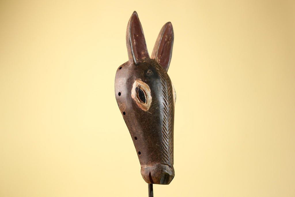 African Antelope Mask – Hand Carved Tribal Wood Wall Art-G6229