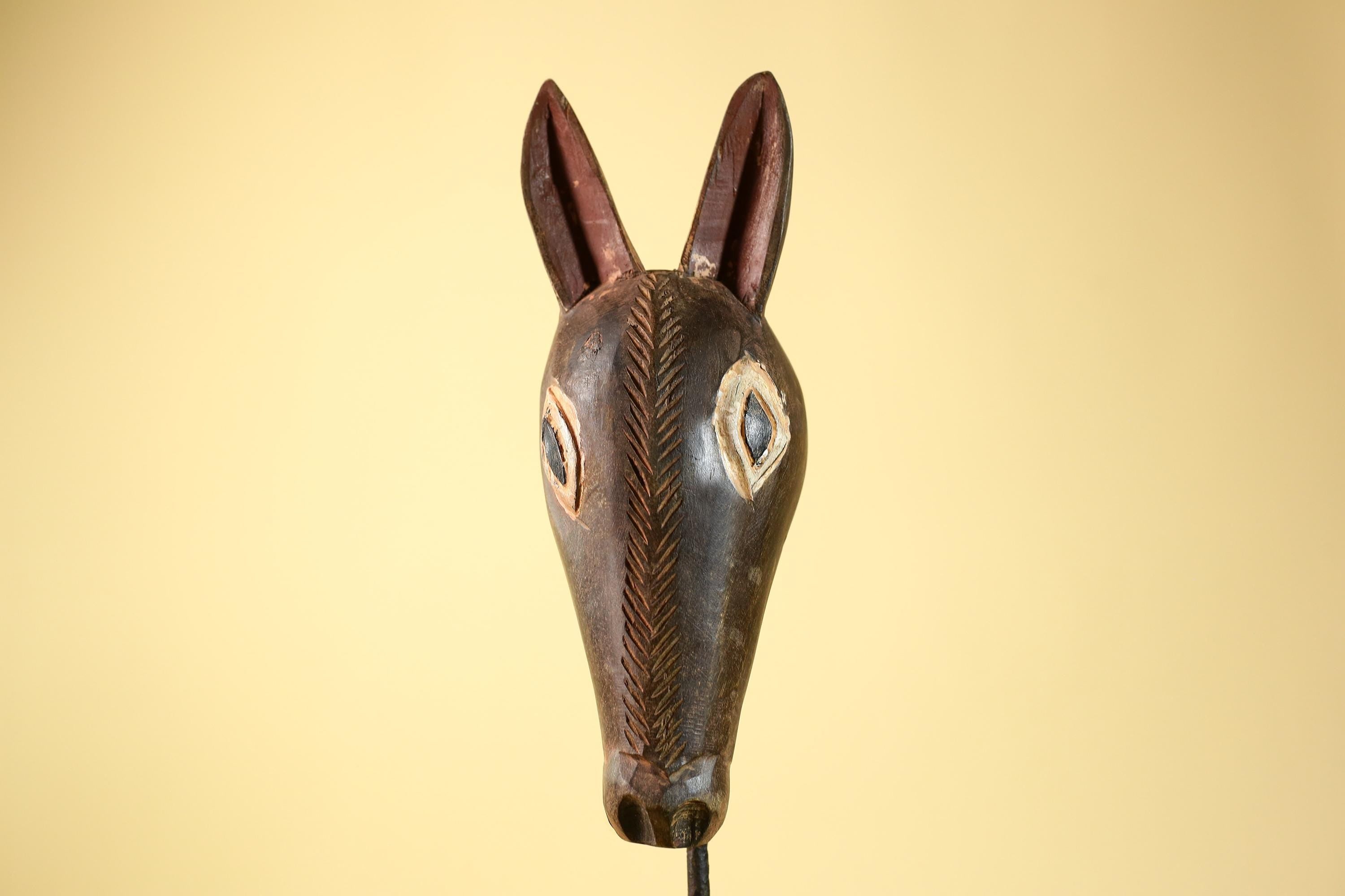 African Antelope Mask – Hand Carved Tribal Wood Wall Art-G6229