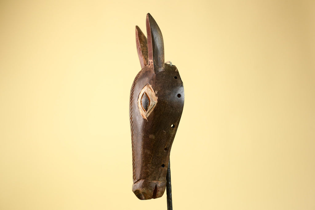 African Antelope Mask – Hand Carved Tribal Wood Wall Art-G6229