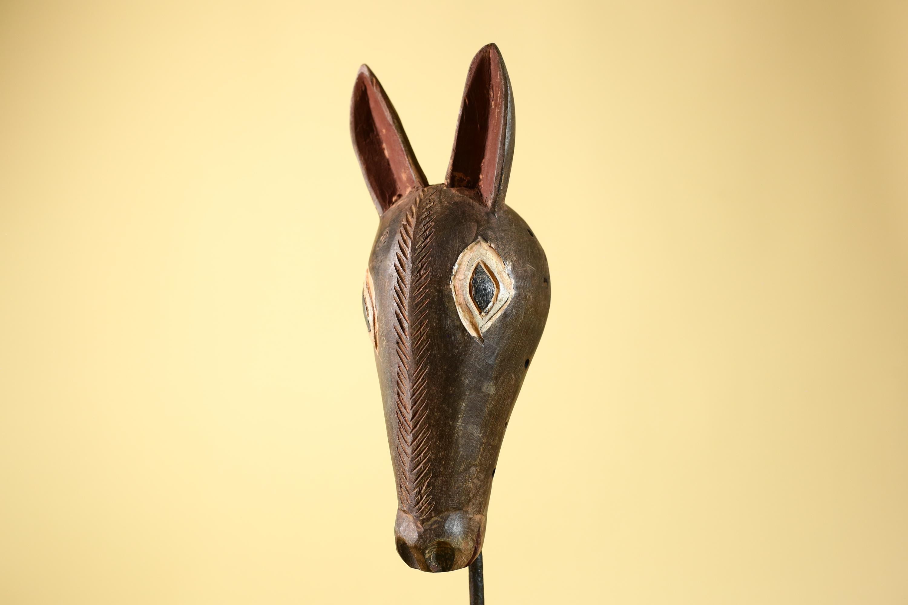 African Antelope Mask – Hand Carved Tribal Wood Wall Art-G6229