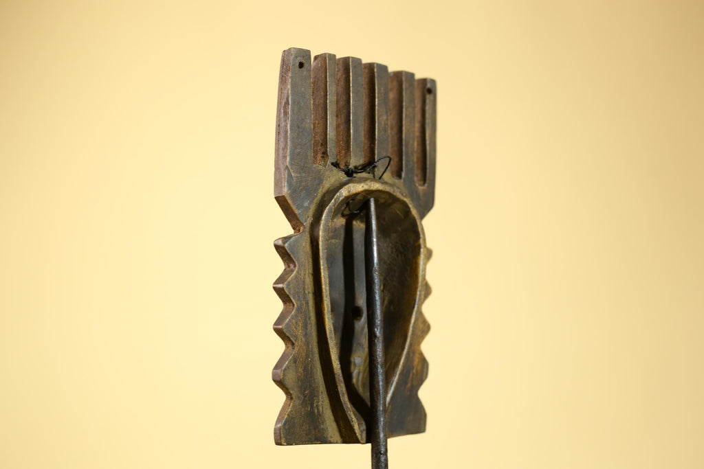 Hand Carved African Mask, Comb-Crest Wall Art – Vintage Tribal Wooden Art-G6231