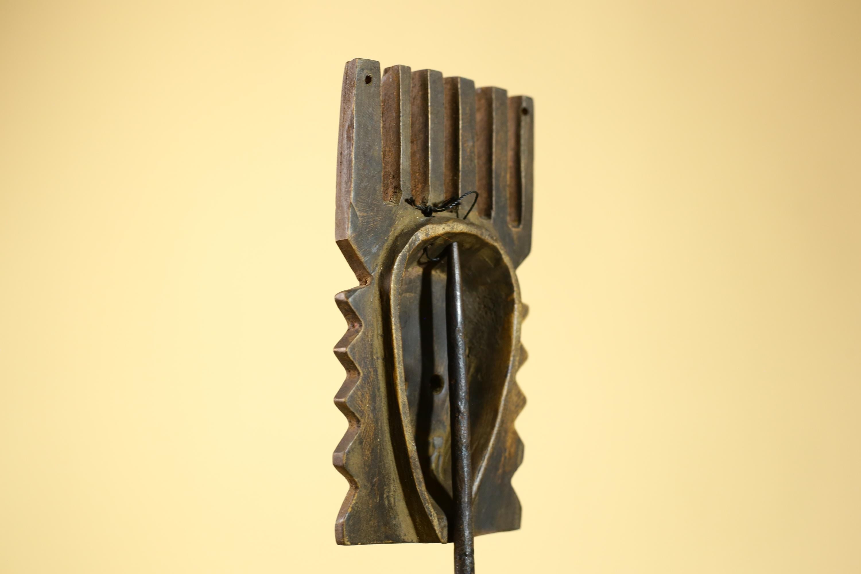 Hand Carved African Mask, Comb-Crest Wall Art – Vintage Tribal Wooden Art-G6231