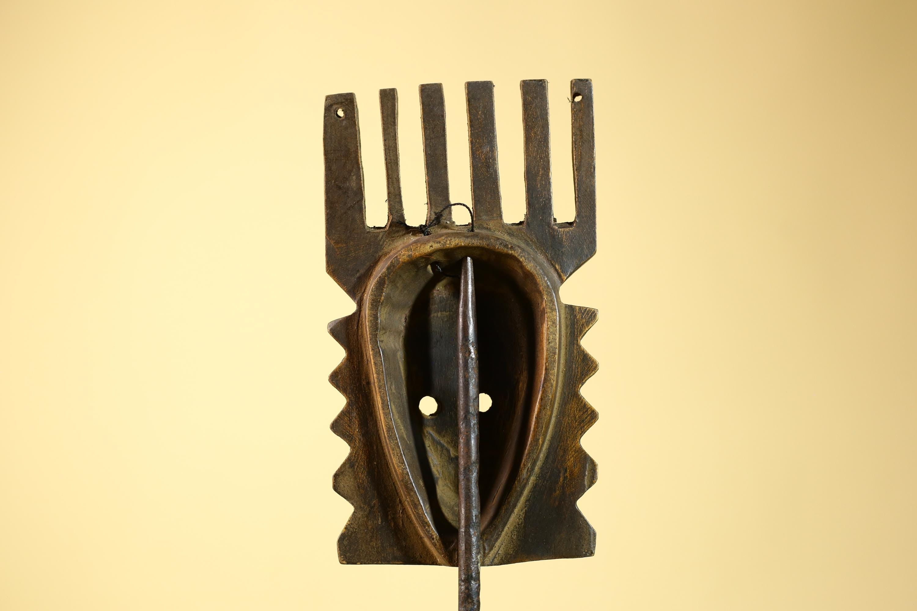 Hand Carved African Mask, Comb-Crest Wall Art – Vintage Tribal Wooden Art-G6231