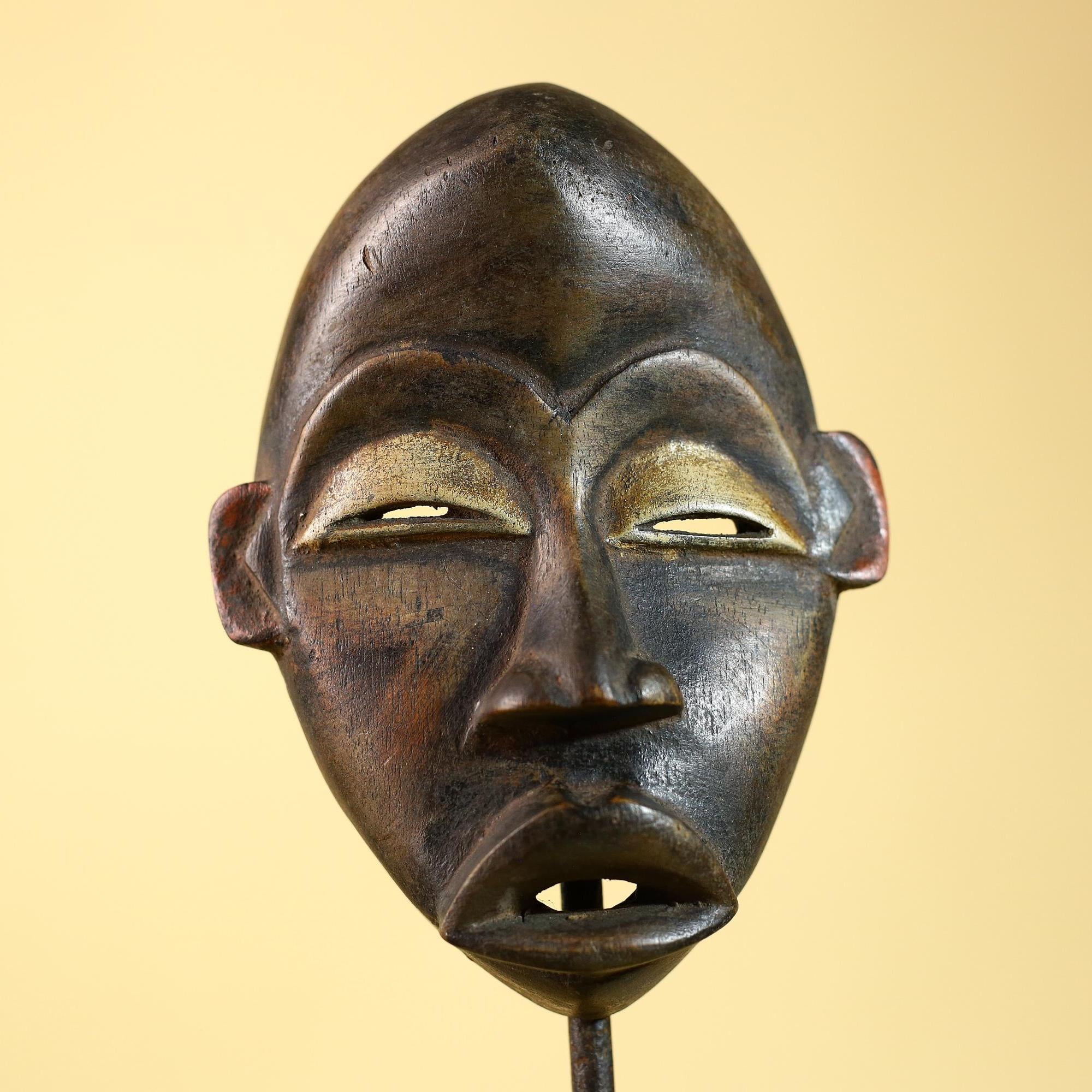 African Dan Wood Mask – Vintage Tribal Art Handmade Wall Decor-G6232