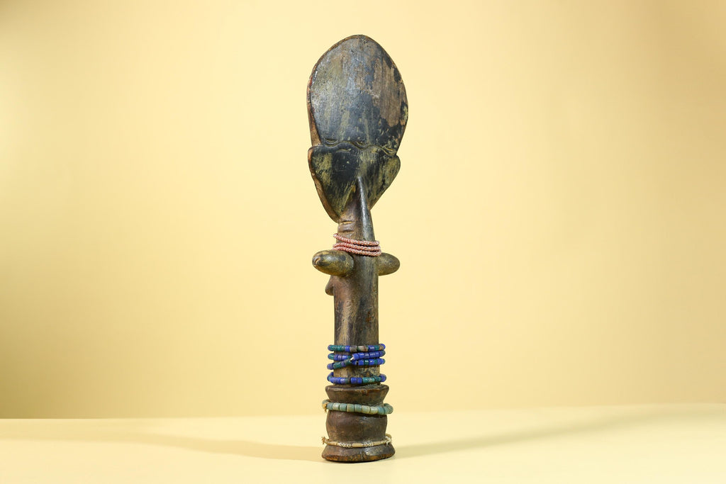 African Hand Carved Wooden Yoruba Figure- Tribal Art Vintage Sculpture-G6236