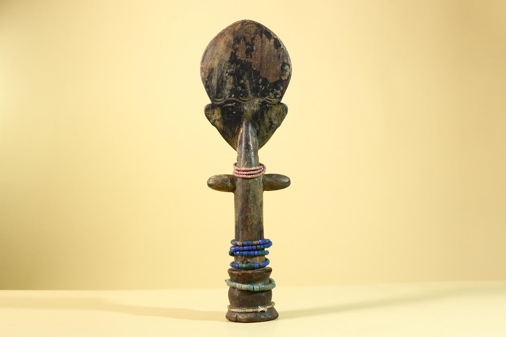 African Hand Carved Wooden Yoruba Figure- Tribal Art Vintage Sculpture-G6236