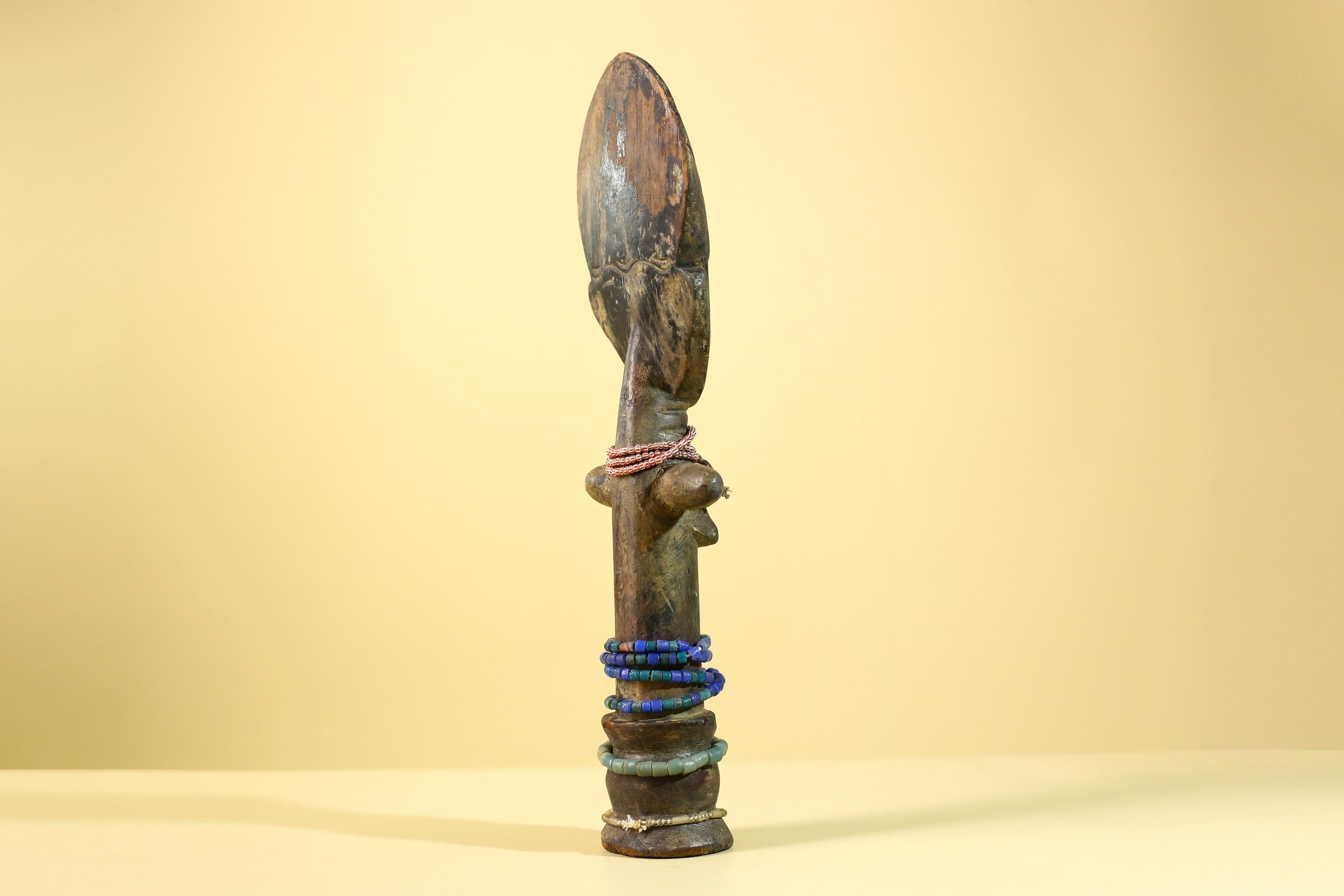 African Hand Carved Wooden Yoruba Figure- Tribal Art Vintage Sculpture-G6236
