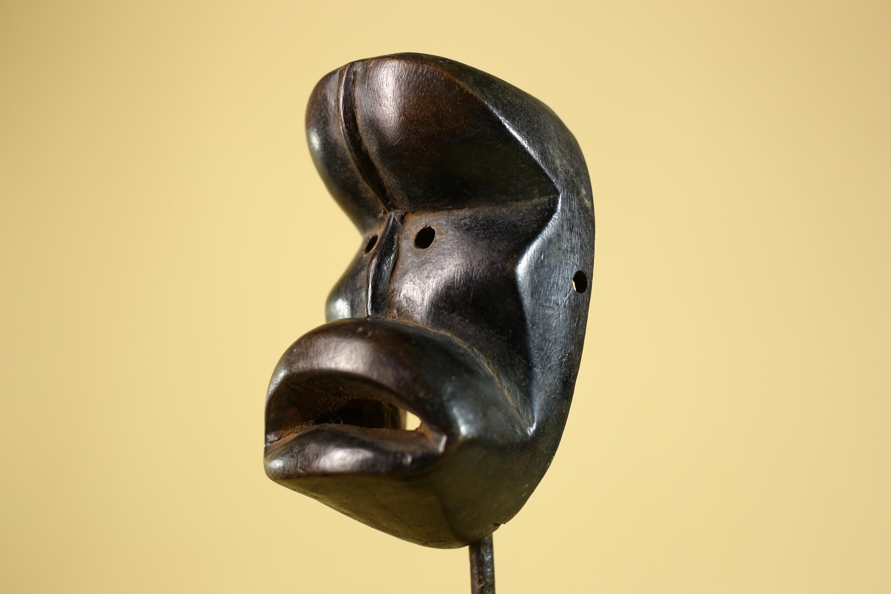 Dan Mask African Tribal Art – Hand Carved Wooden Face Mask from Liberia-G6243