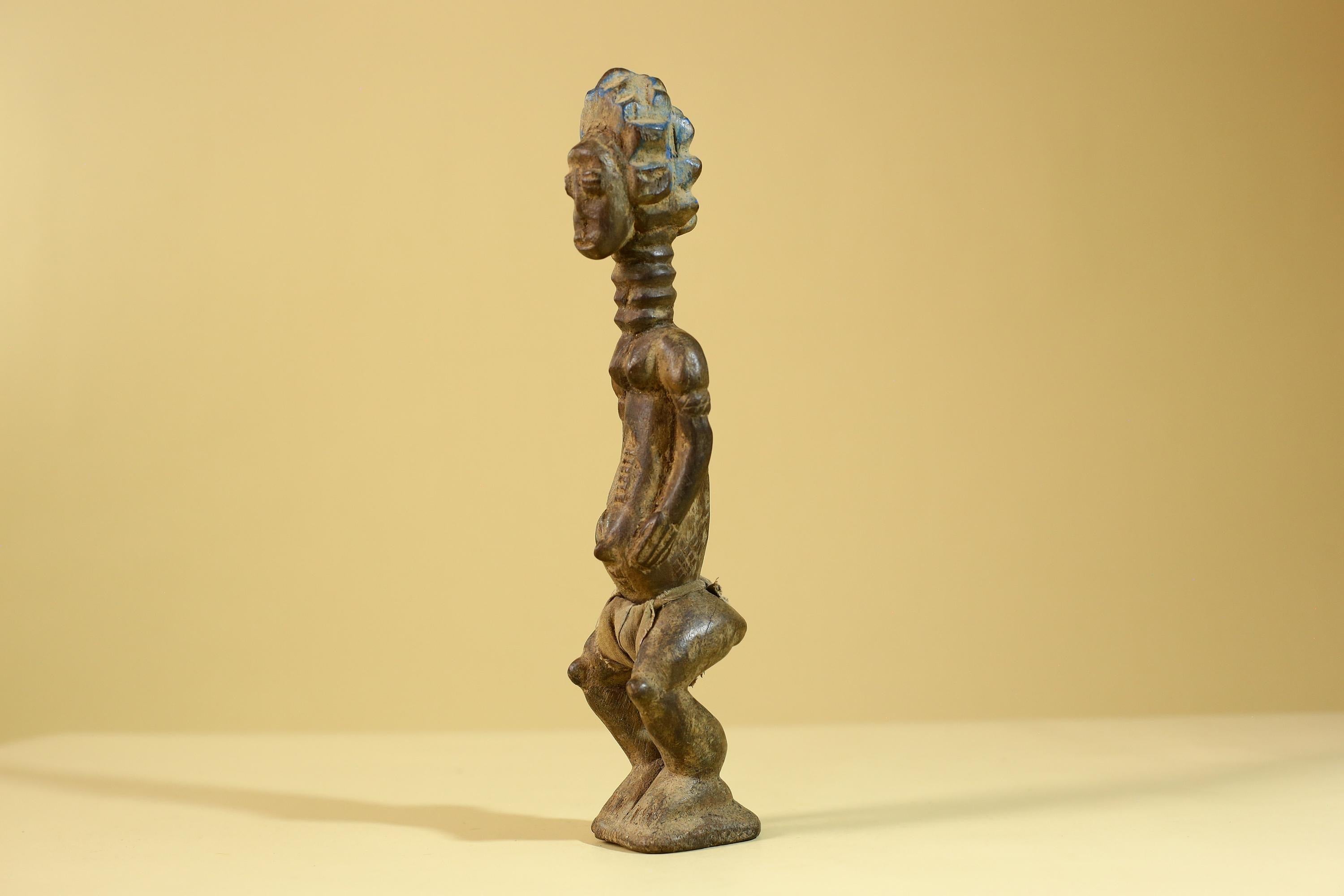 African Wooden Standing Figure Hand Carved With Elongated Neck-G6297
