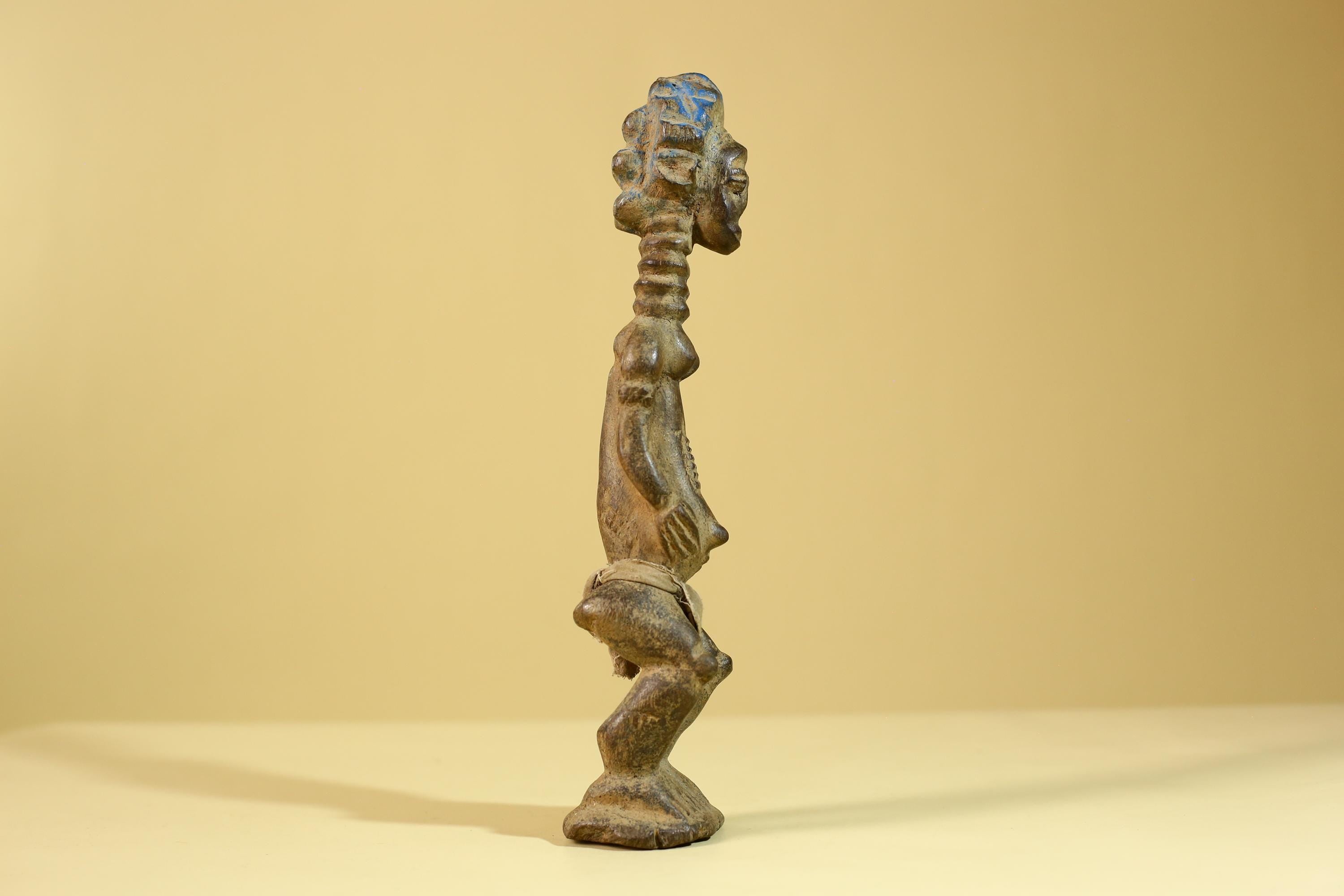 African Wooden Standing Figure Hand Carved With Elongated Neck-G6297