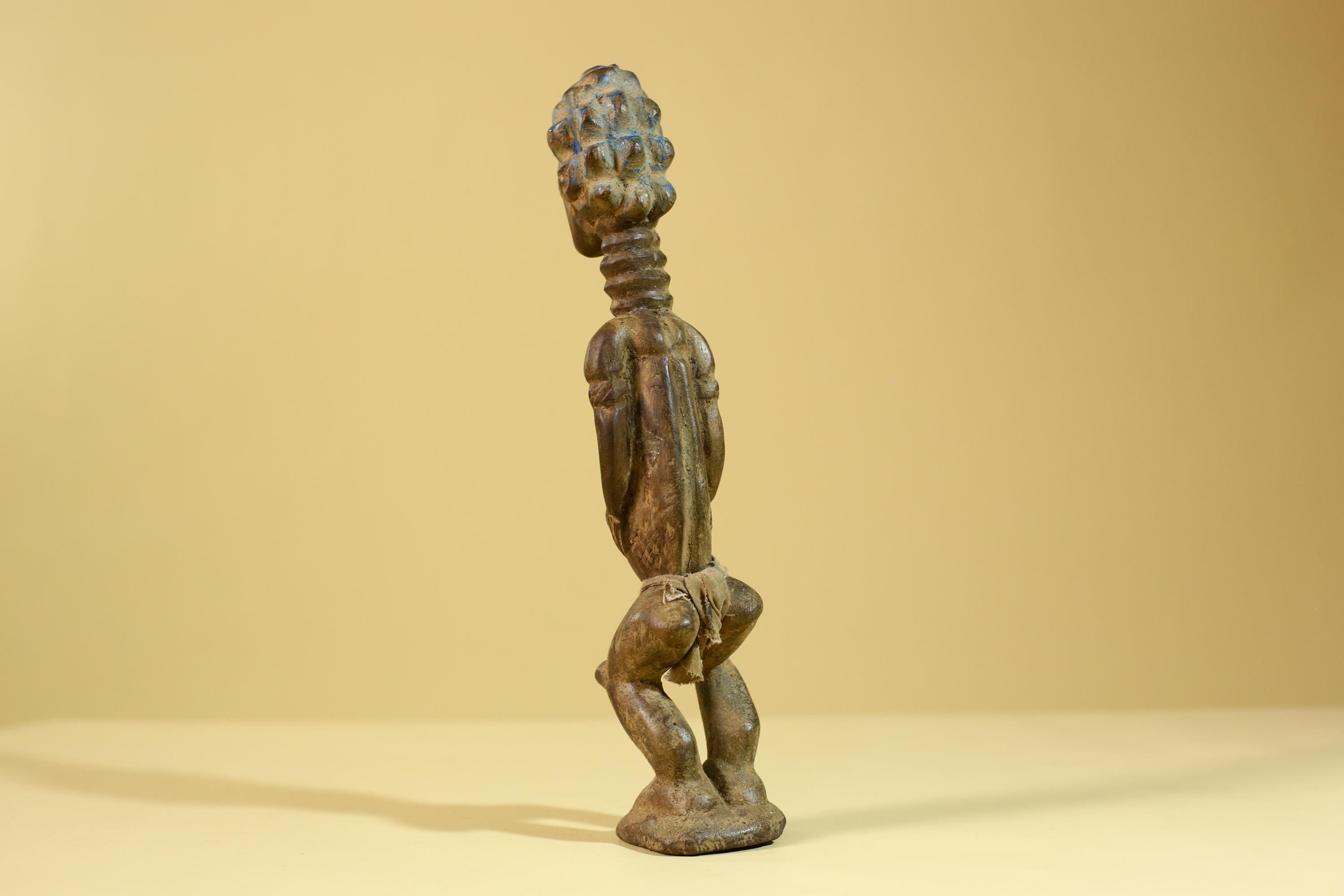 African Wooden Standing Figure Hand Carved With Elongated Neck-G6297