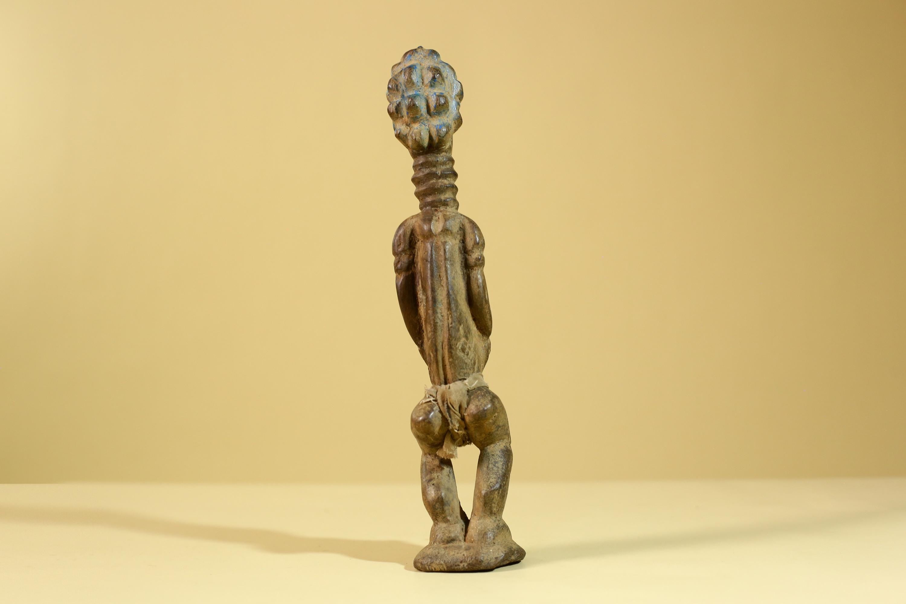 African Wooden Standing Figure Hand Carved With Elongated Neck-G6297