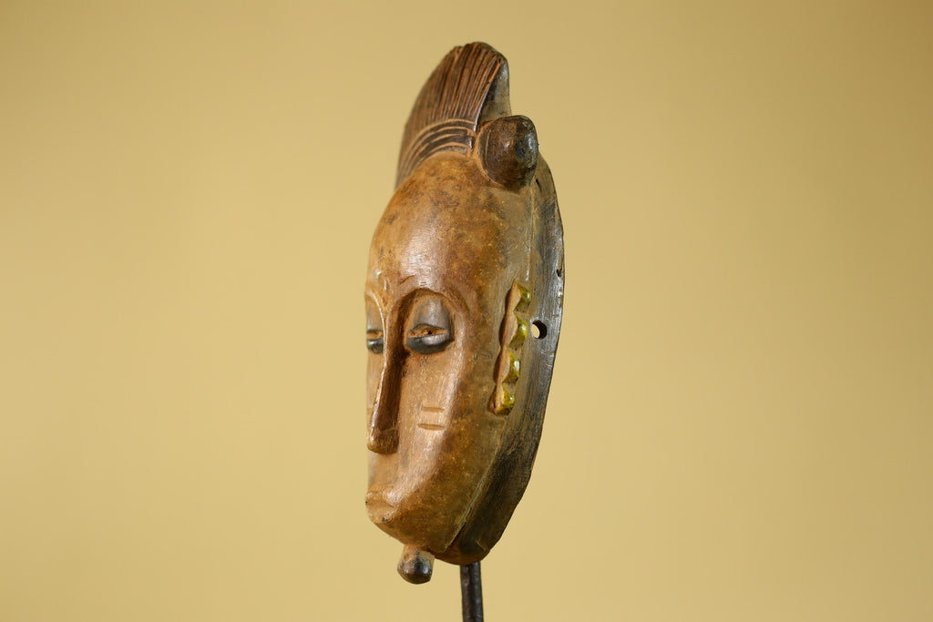 African Carved Wooden Mask Small Hand Carved Tribal Decor-G6303
