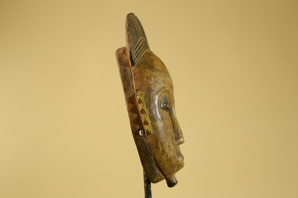 African Carved Wooden Mask Small Hand Carved Tribal Decor-G6303
