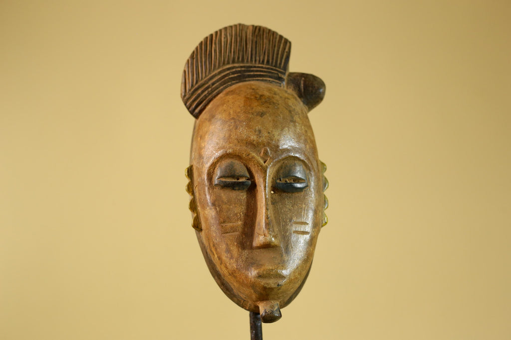 African Carved Wooden Mask Small Hand Carved Tribal Decor-G6303