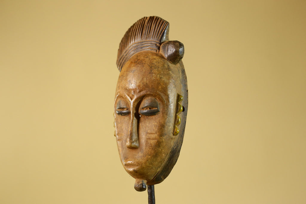 African Carved Wooden Mask Small Hand Carved Tribal Decor-G6303